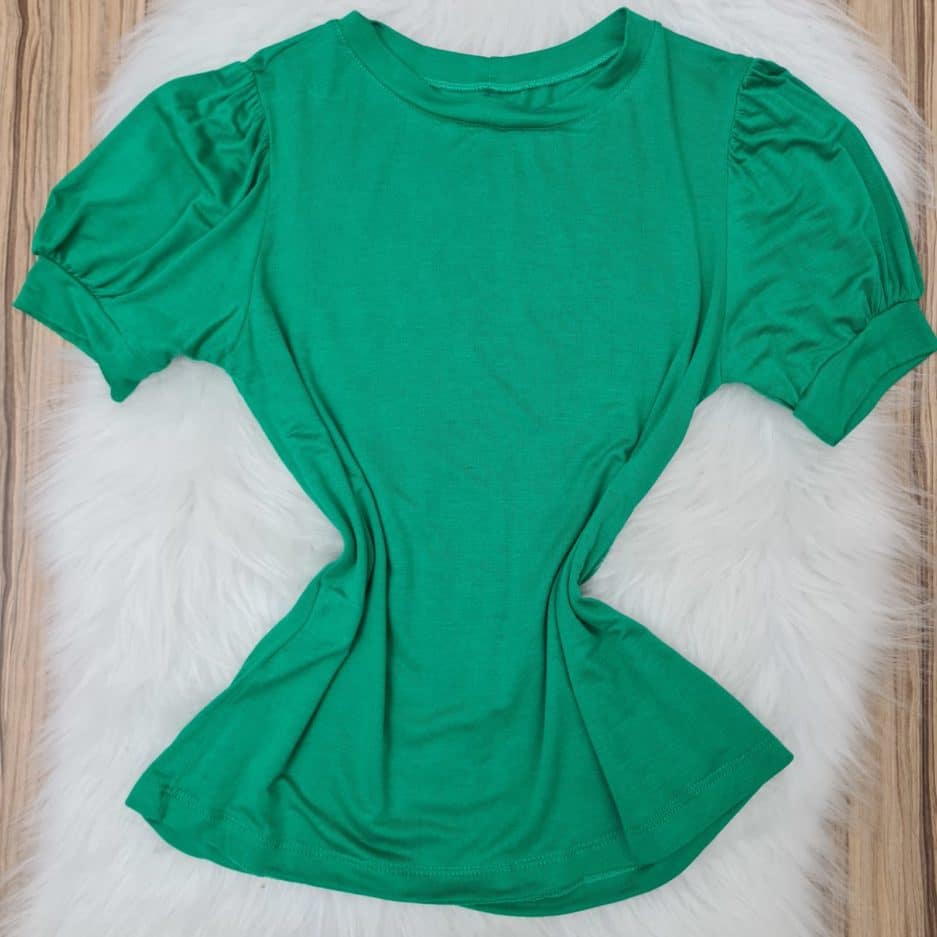 Blusa Podrinha Manga Curta Princesa Verde Veiga Boutique Sua Loja