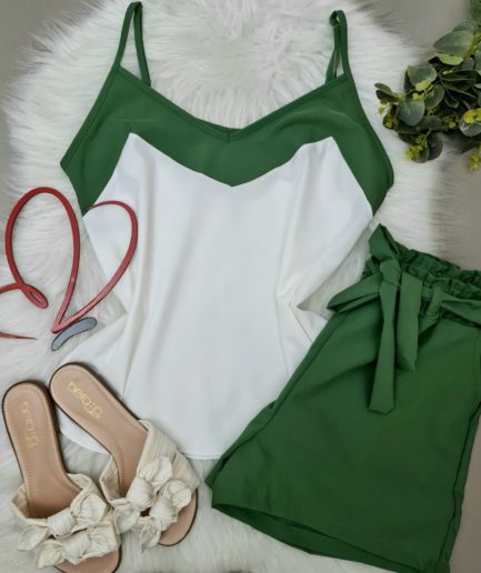 veigaboutique com br conjunto crepe blusashort verde e branco