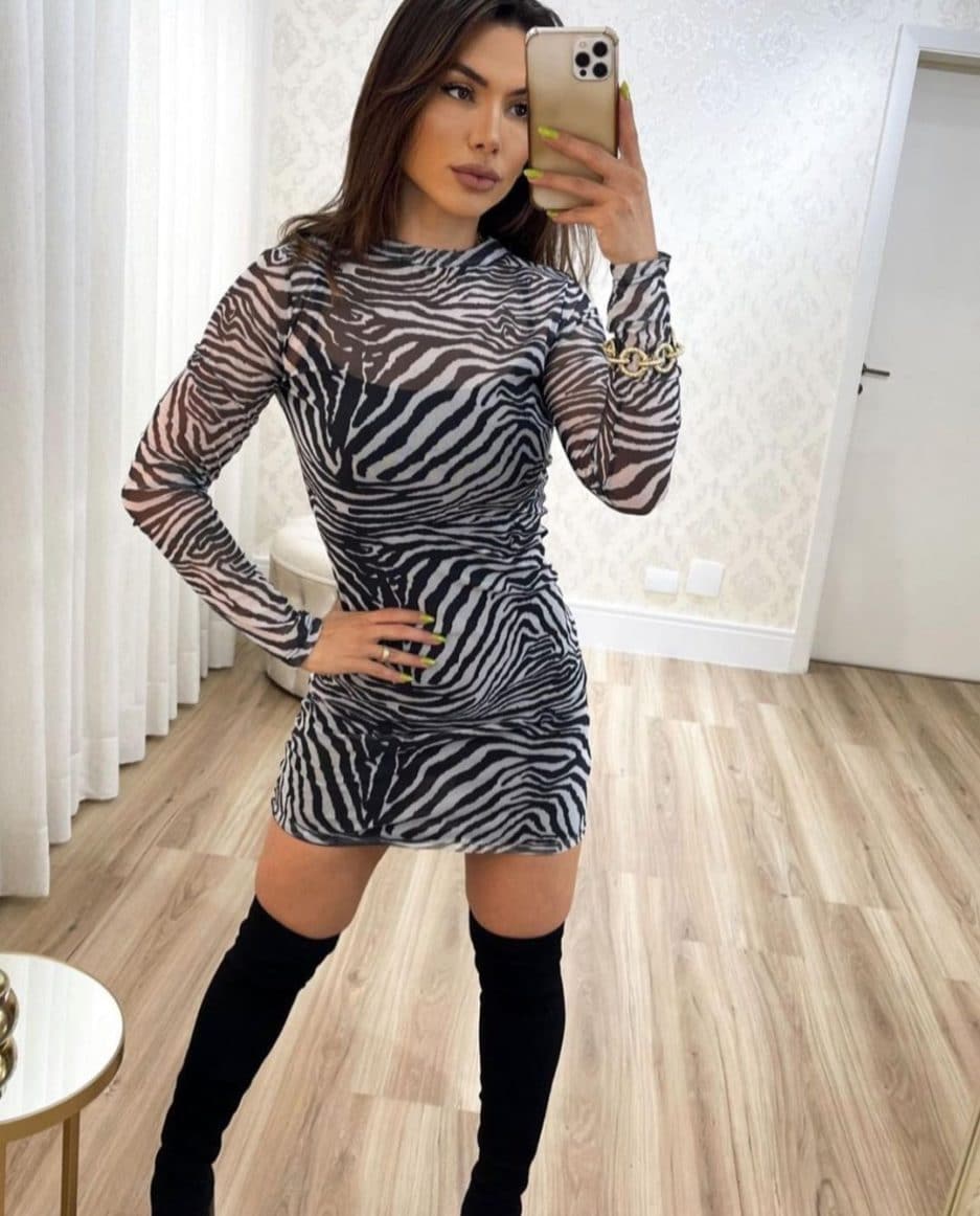 veigaboutique com br vestido tule manga longa zebra